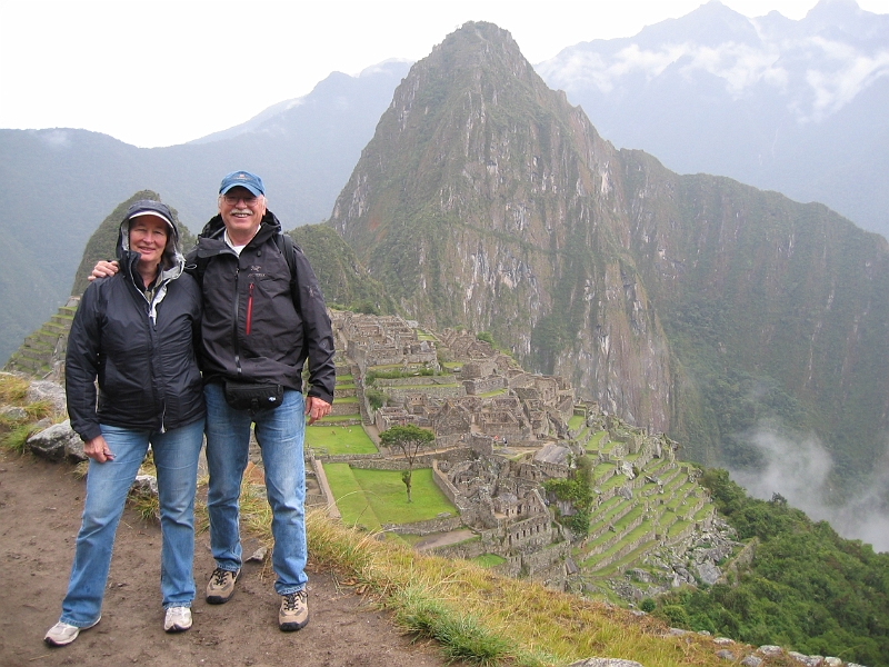 0806110015.JPG - Day 5, Wednesday, June 11, Machu Picchu. Misty rain is beginning to let up.